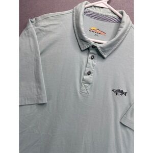 Orvis Polo Mens XXL Green Short Sleeve Striped Bass Fishing 100% Cotton 3B94